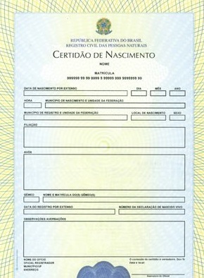 브라질 출생증명서 재발급본